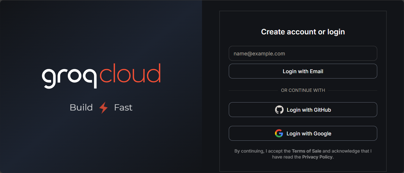 Page de connexion groQ