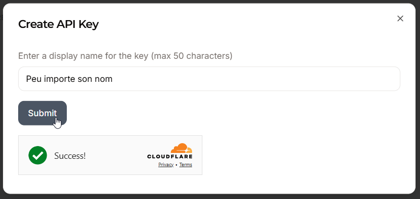 Création d'une clé API sur groQ