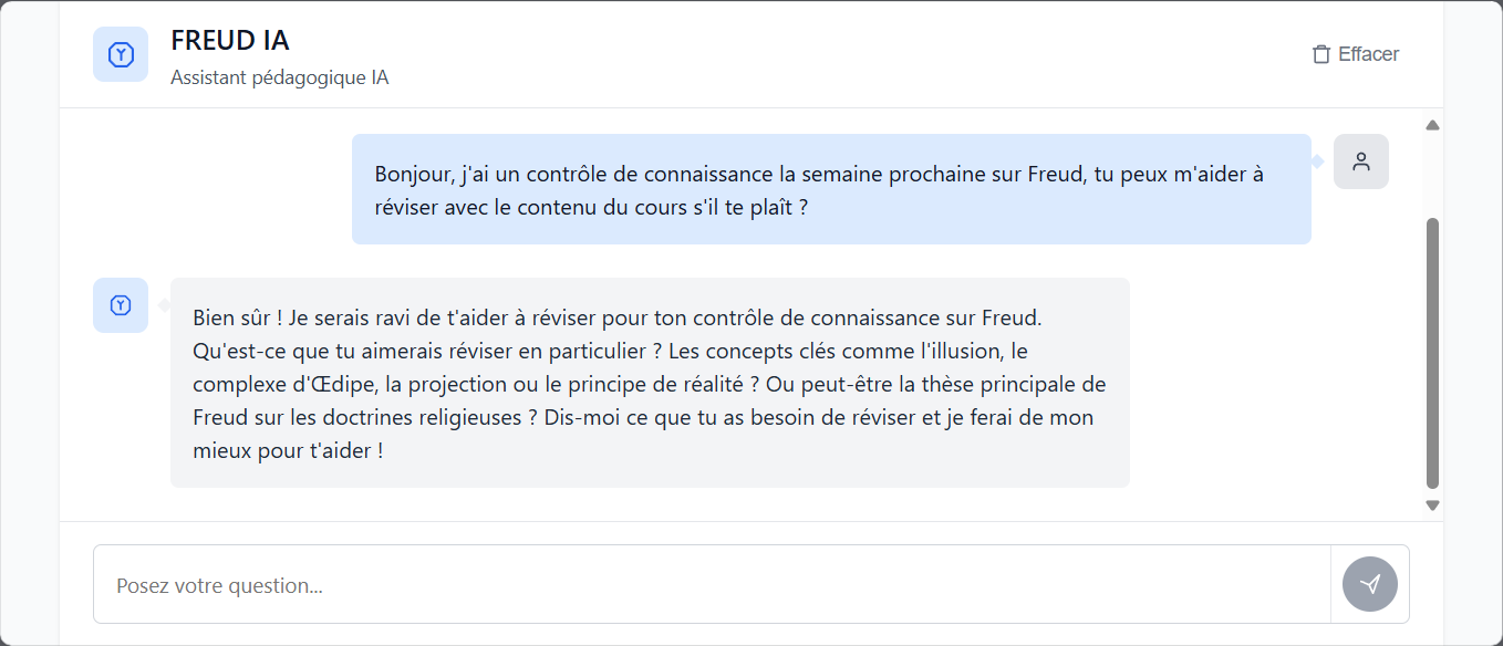 Interface du chatbot